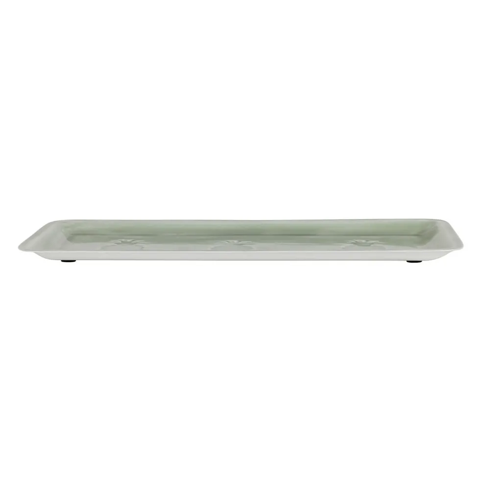 Plateau en fer vert 30x15cm - Allegra