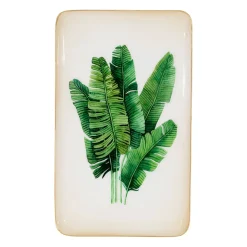 Plateau en fer vert 15x25cm - Bananier