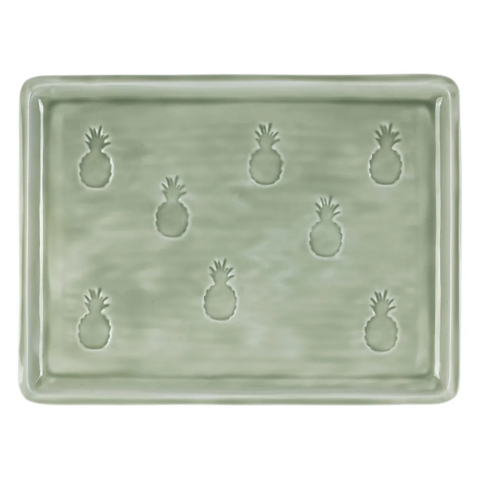 Plateau en fer vert 40x30cm - Allegra