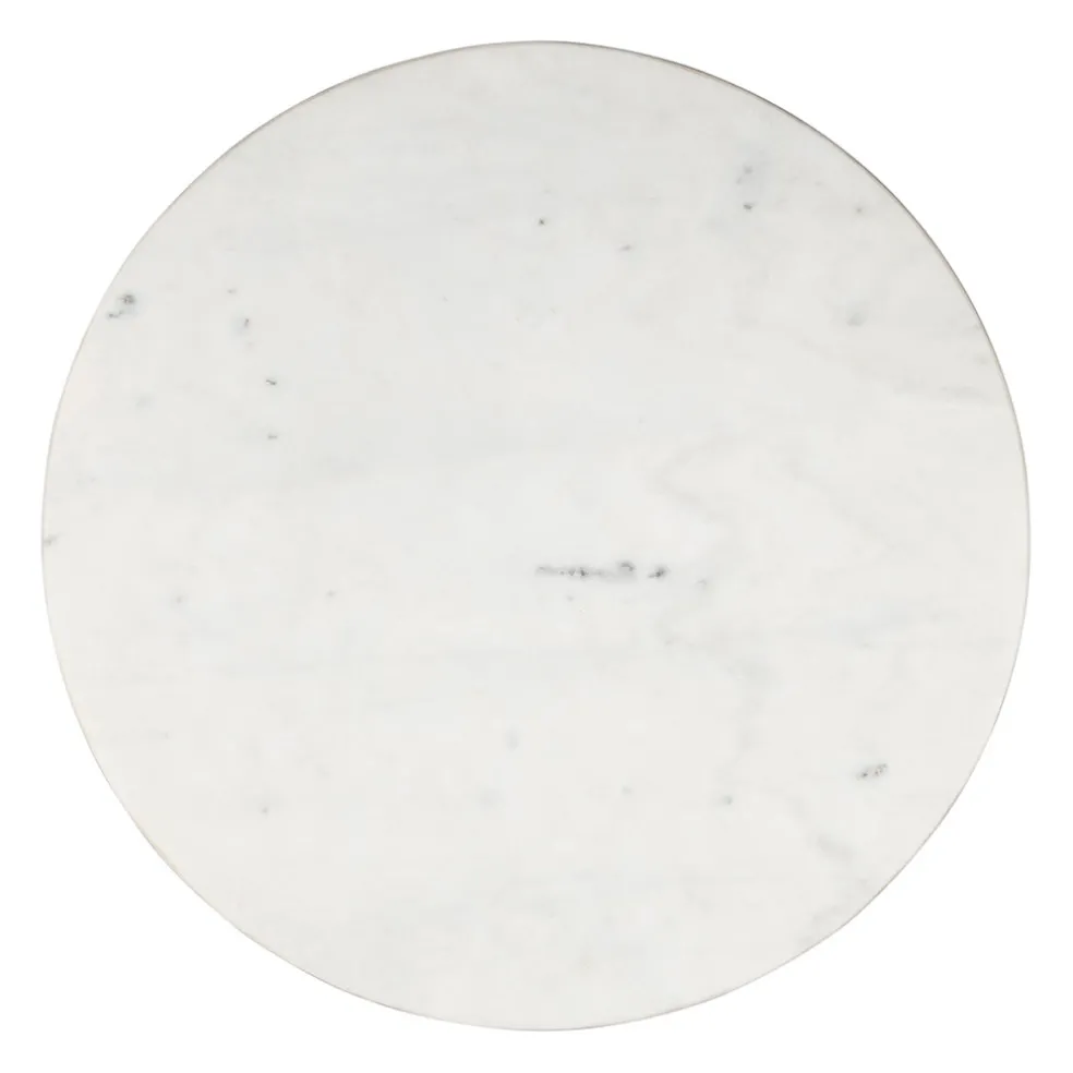 Plateau en marbre blanc et manguier 30x30xh10cm - Organic