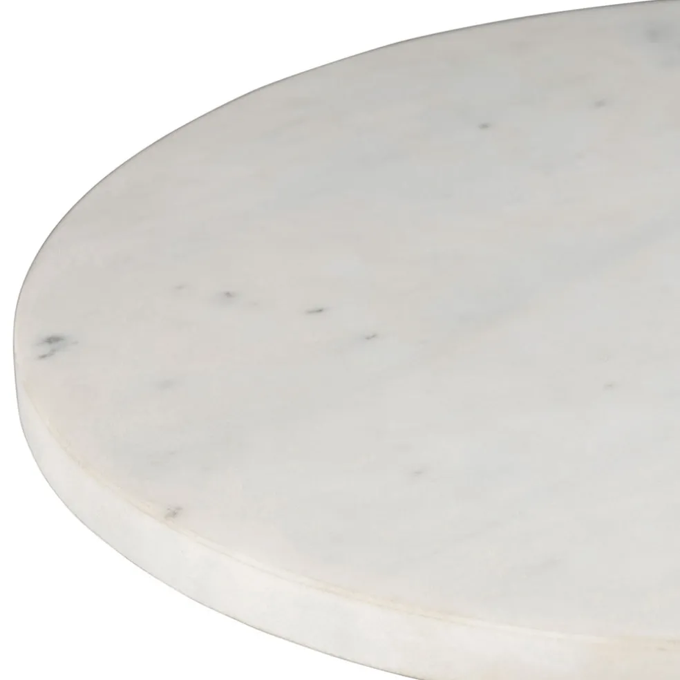 Plateau en marbre blanc et manguier 30x30xh10cm - Organic