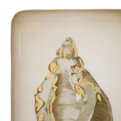 Plateau rectangulaire en fer taupe et doré - borddemer