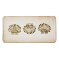 Plateau rectangulaire taupe et doré 30.5x15.5cm en fer - bordemer