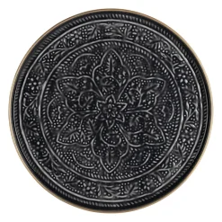 Plateau rond en fer anthracite d36cm - Arabise