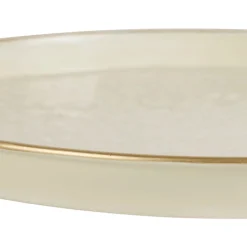 Plateau rond en fer écru et doré d36cm - Baroque