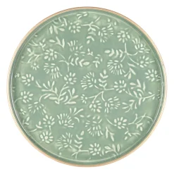 Plateau rond en fer sauge d36cm - Baroque