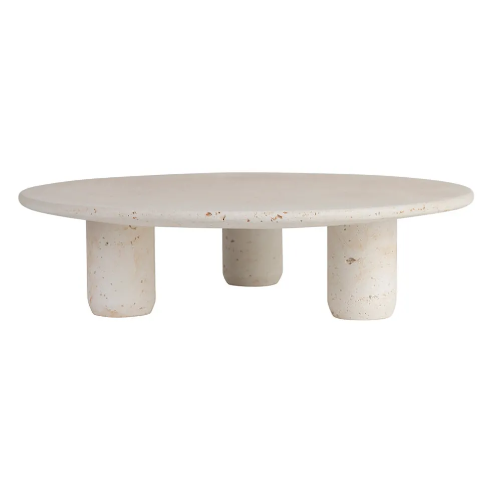 Plateau sur pied en ciment écru moucheté d30cm - Organic