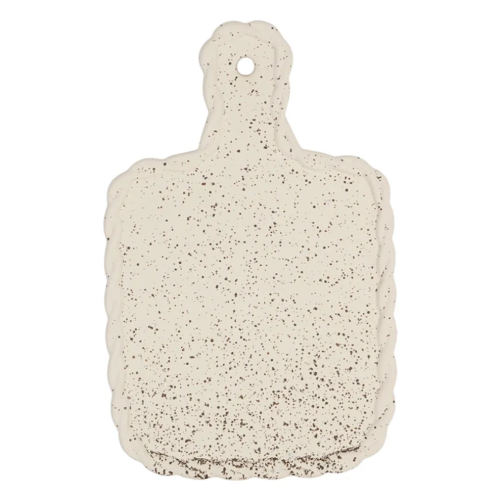 Plateau tapas en grès beige 28x18cm - Aurore