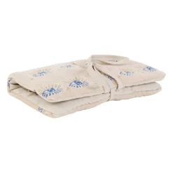 Pochette à bijoux de voyage creme oeil en velours coton 20x24cm