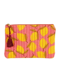 Pochette citron en coton rose