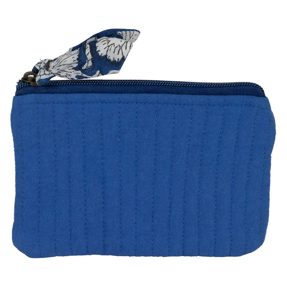 Pochette en coton matelassé indigo - Flaura