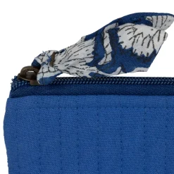 Pochette en coton matelassé indigo - Flaura