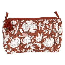 Pochette en coton matelassé et doublure imperméable terracotta - Flaura