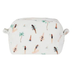 Pochette en coton émeraude et corail - Palma