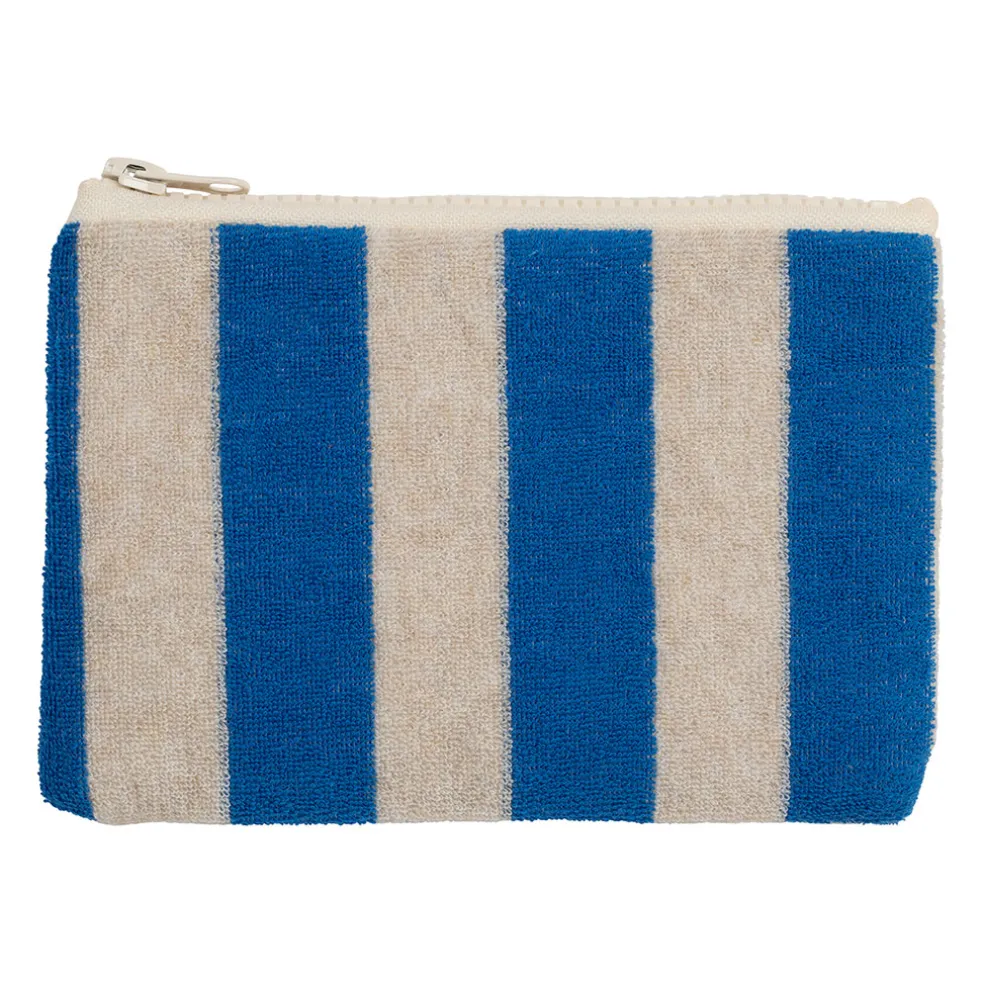 Pochette en coton rayée indigo et blanc - Palma