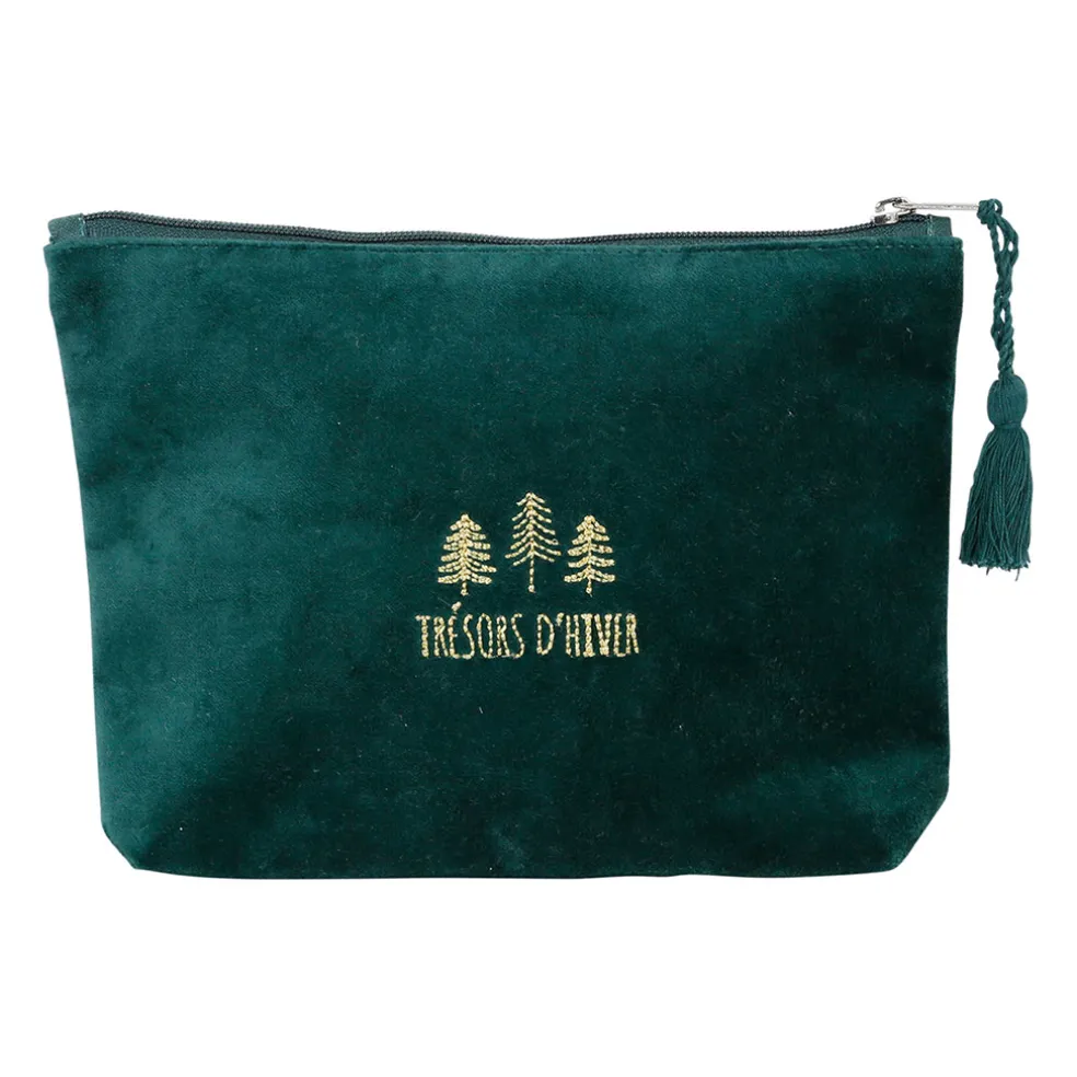 Pochette en coton vert foncé - Mon-Sapin