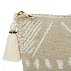 Pochette en lin naturel et blanc - Golden nat