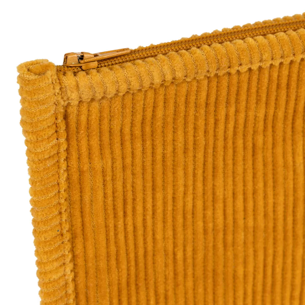 Pochette en velours côtelé moutarde - Flaura