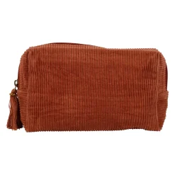 Pochette en velours côtelé et coton terracotta - Manarola
