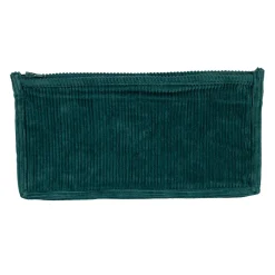 Pochette en velours côtelé émeraude - Flaura