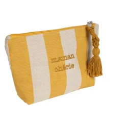 Pochette Maman en coton écru et jaune - Famille