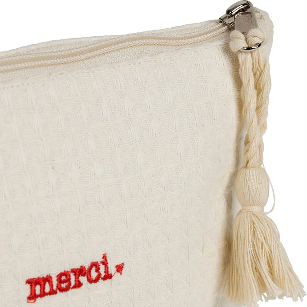 Pochette Merci en coton écru - Famille