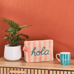 Pochette "hola" en coton corail - Palma
