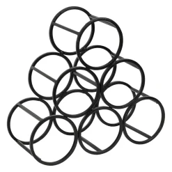 Porte 6 bouteilles en fer noir 31xh28cm - Campagne