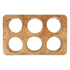 Porte bouteille 6 socles en manguier brun - Grand Office