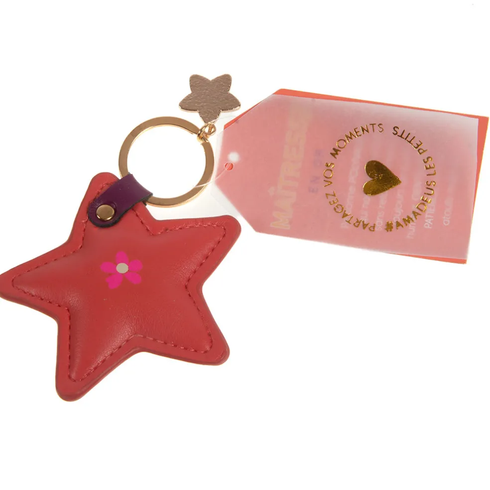 Porte clés étoile Maitresse orange - Sunny