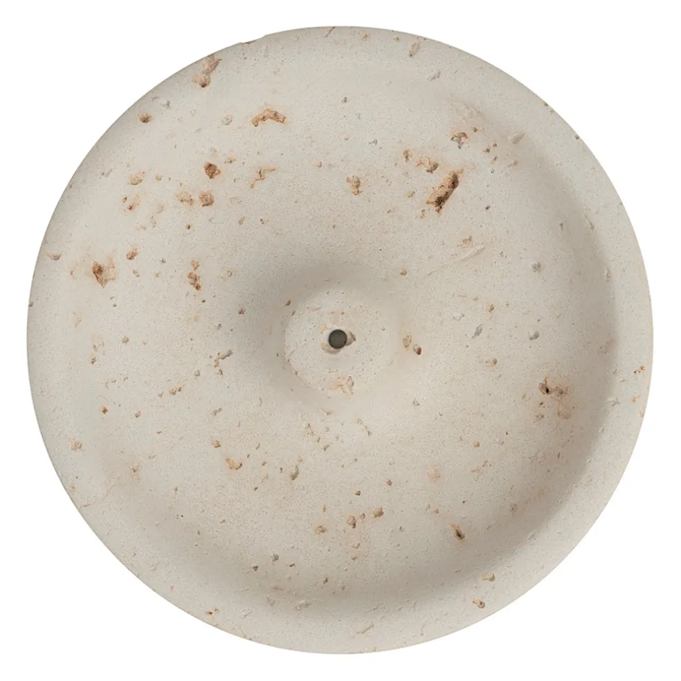 Porte encens en ciment écru moucheté - Organic