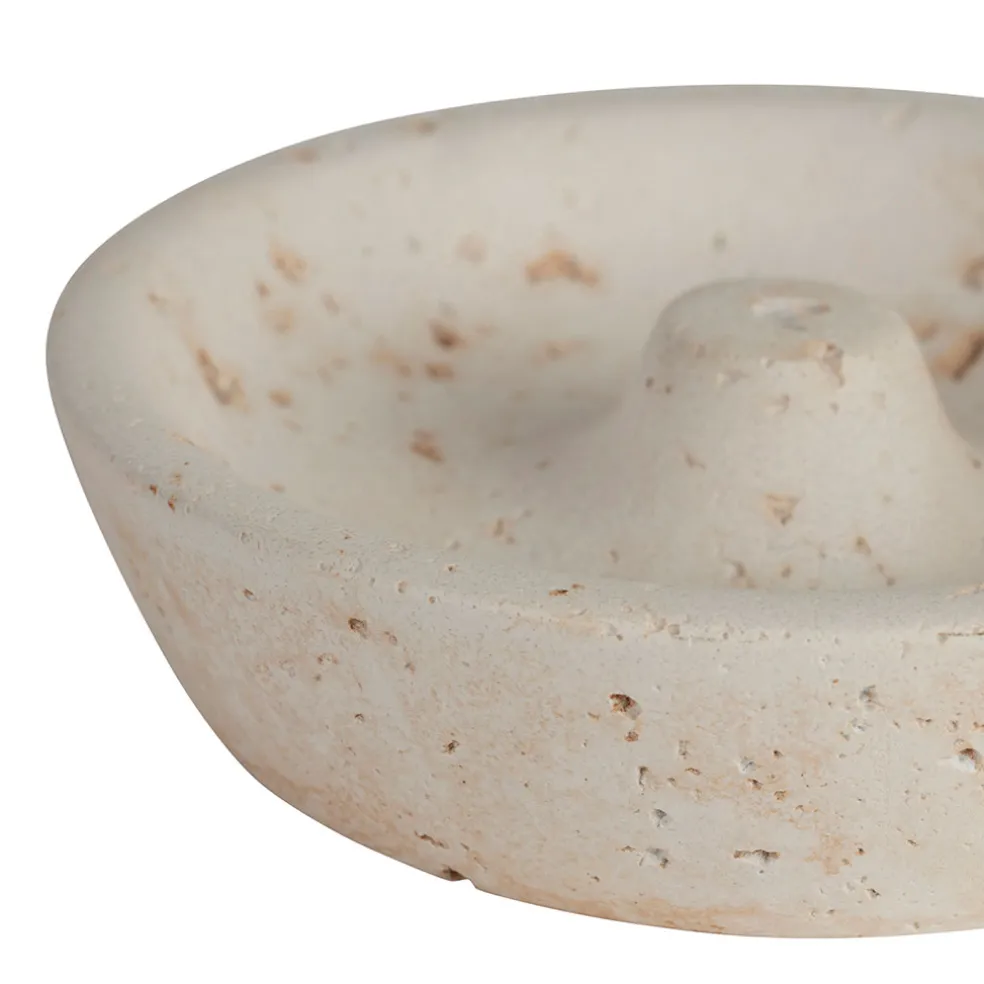 Porte encens en ciment écru moucheté - Organic