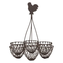 Porte oeufs en fer brun - Campagne