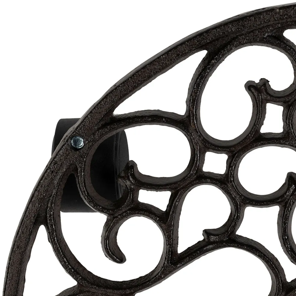 Porte plante 4 roues en fonte brun d31.5cm - Rhodonea