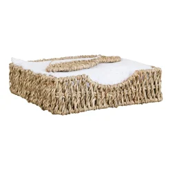 Porte serviettes en jonc de mer naturel et fer poisson - borneo