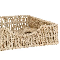 Porte serviettes en jonc de mer naturel et fer poisson - borneo