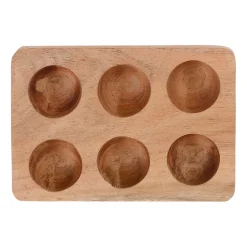 Porte œufs 6 socles en acacia naturel 16x10cm - Dalbert