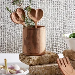 Porte ustensiles en acacia naturel d14cm - Dalbert