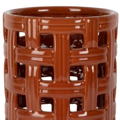 Porte ustensiles en grès terracotta moucheté h20cm - Organic