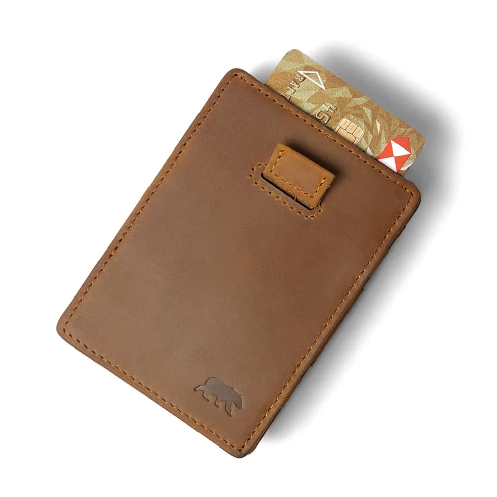 Portefeuille magic handy en cuir cognac