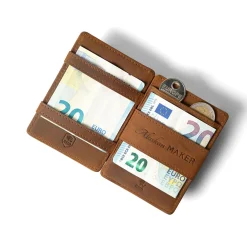 Portefeuille magic handy en cuir cognac