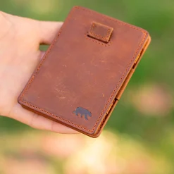 Portefeuille magic handy en cuir cognac