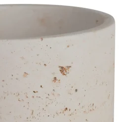 Pot avec couvercle en ciment écru moucheté h16.5cm - Organic