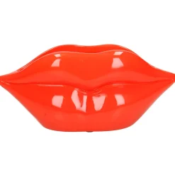 Pot lèvre rouge en polyrésine h12.5cm