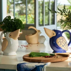 Pot pélican en grès blanc - Pélican