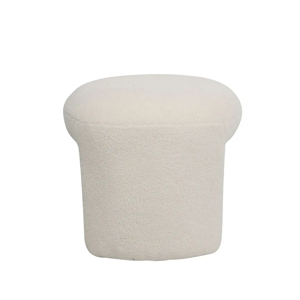 Pouf en tissu bouclette crème - Loa