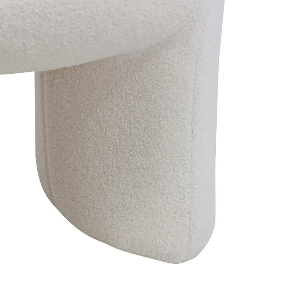 Pouf en tissu bouclette crème - Loa