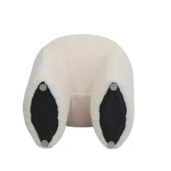 Pouf en tissu bouclette crème - Loa