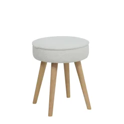 Pouf en tissu bouclette ecru - Popy