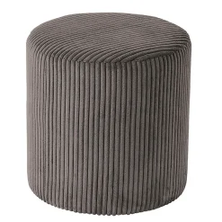Pouf en tissu velours côtelé gris - Snaw